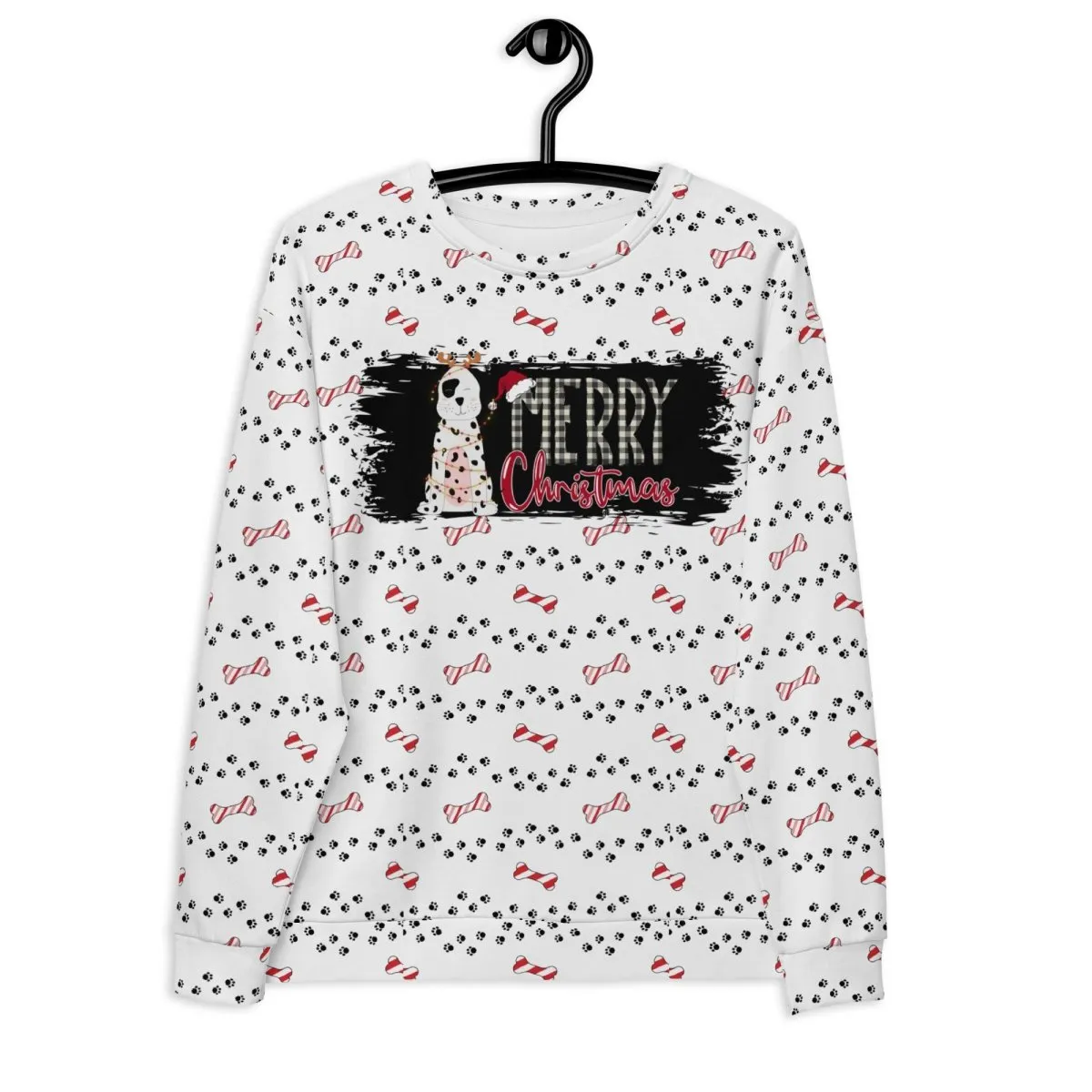 White Merry Christmas Paw Sweatshirt