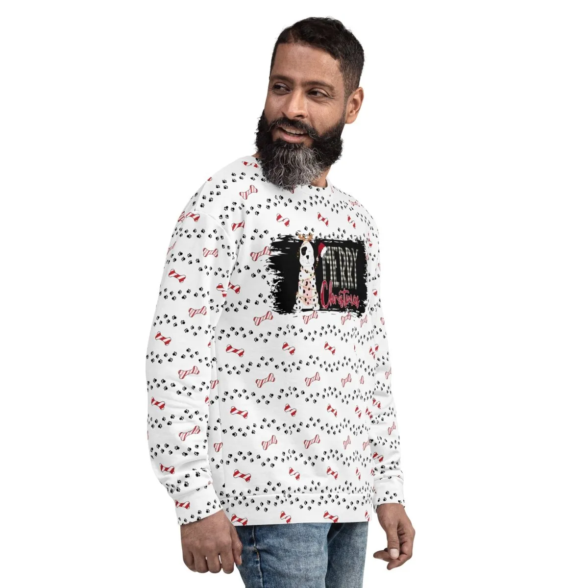 White Merry Christmas Paw Sweatshirt