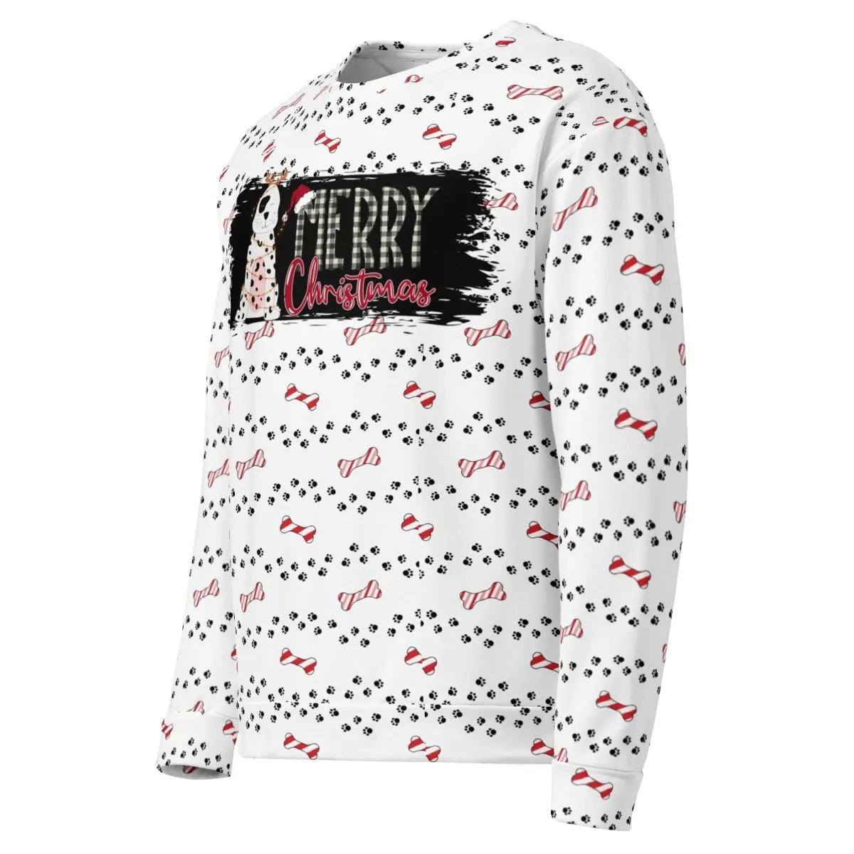 White Merry Christmas Paw Sweatshirt