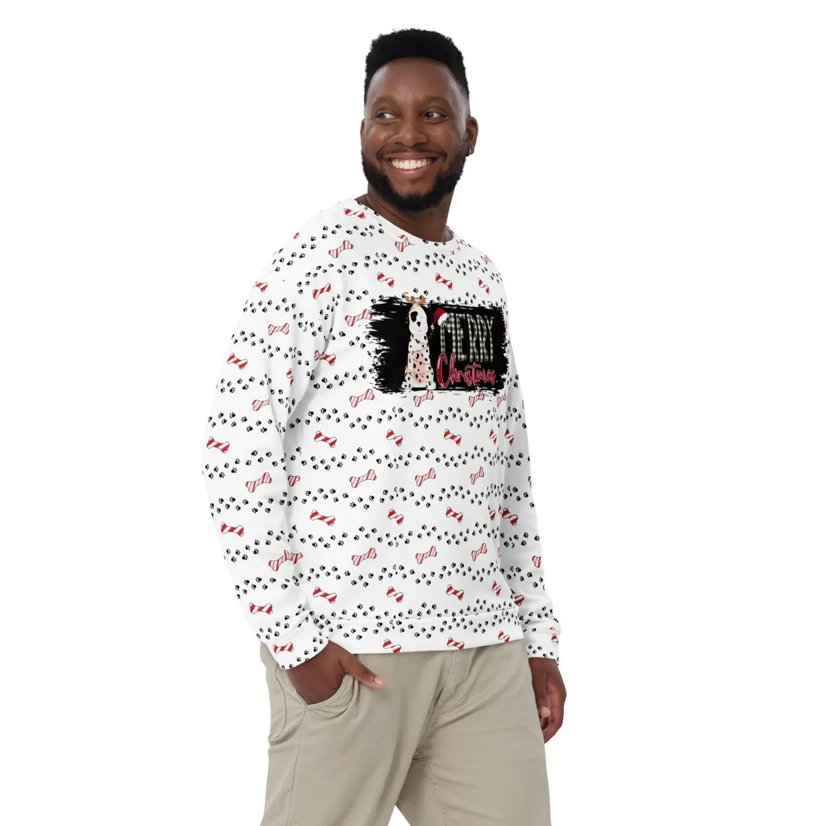 White Merry Christmas Paw Sweatshirt