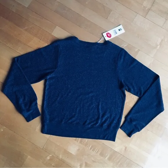 Wildfox “VOTE YES ON THREE DAY WEEKENDS” Lounge Top, Navy Blue, Red, Size XS