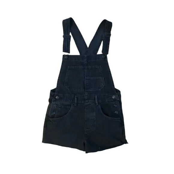 Women XS We The Free People Mineral Black Ziggy Denim Overalls Shortalls Jean