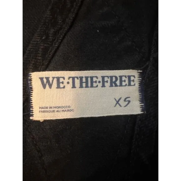 Women XS We The Free People Mineral Black Ziggy Denim Overalls Shortalls Jean