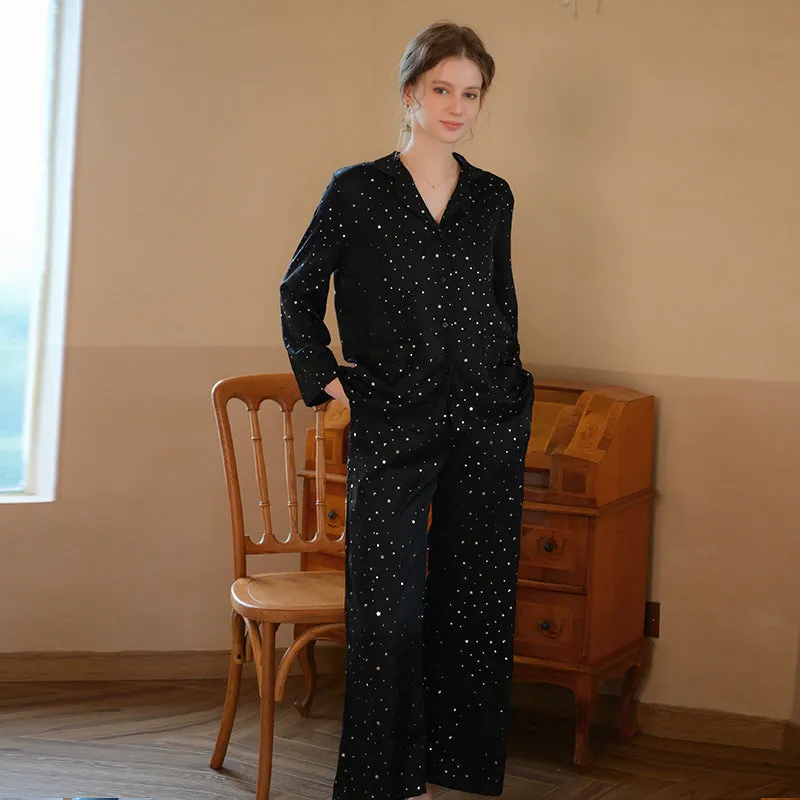 Women's Long-sleeved Trousers Ice Silk Pajamas Suit