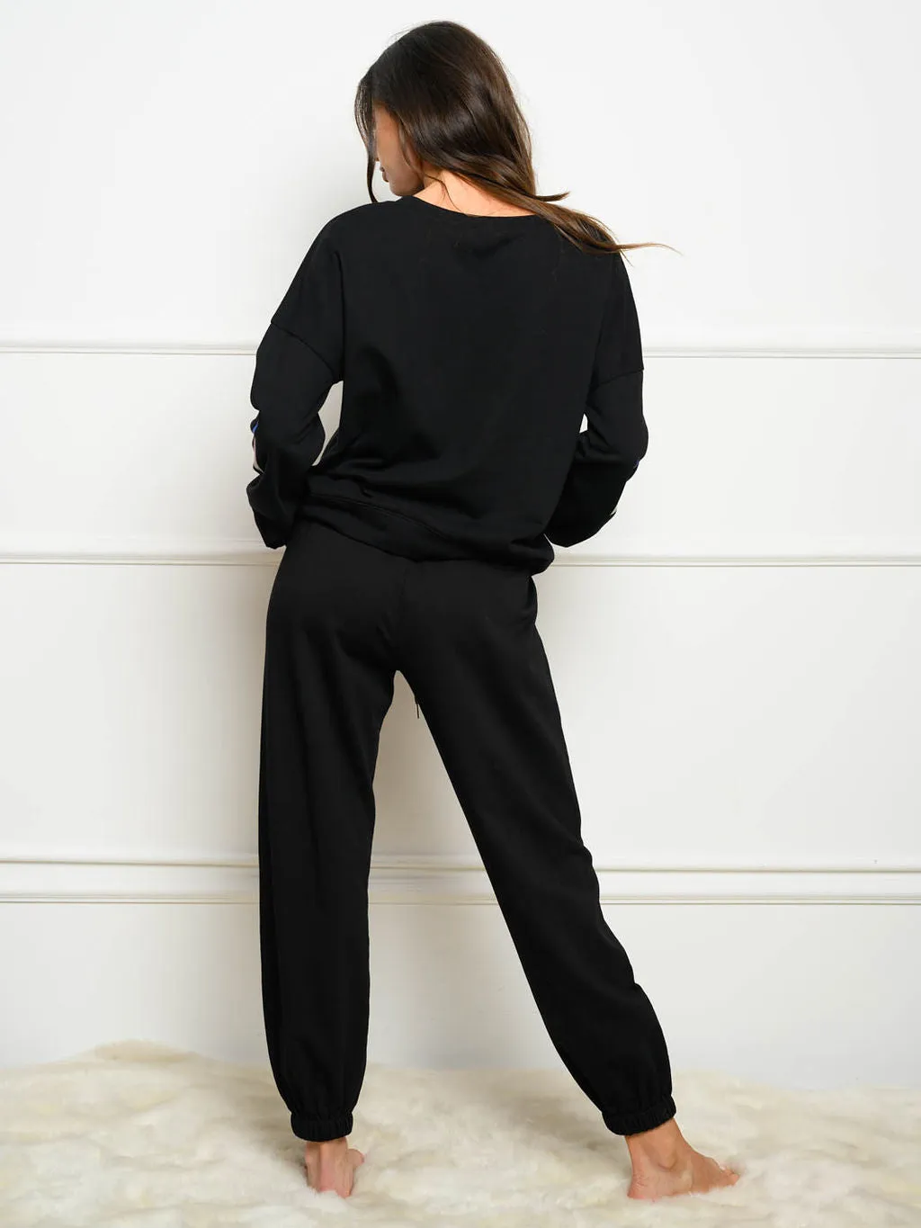WOMEN'S SELF TIE LIGHTNING BOLT JOGGER PANTS