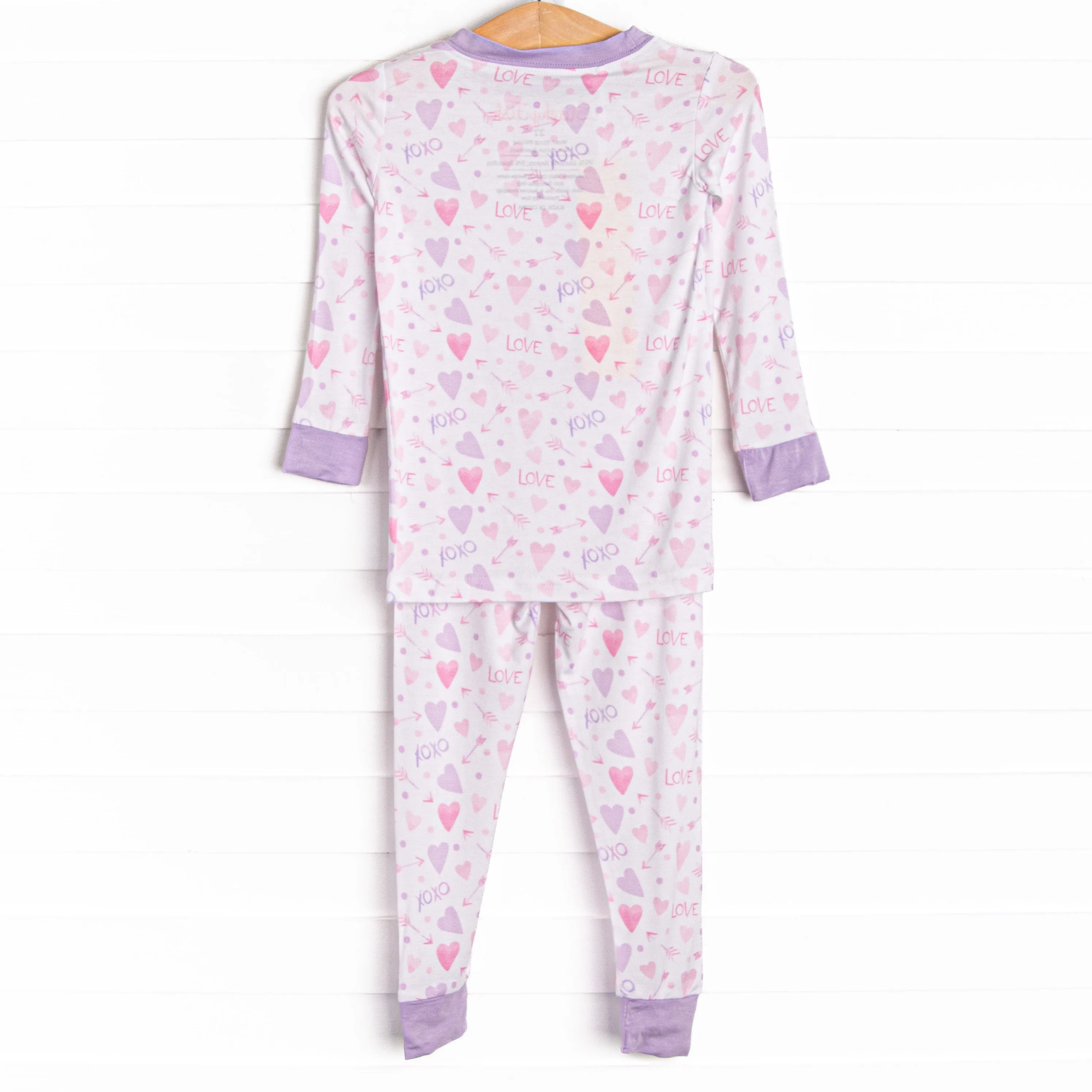 X's and O's Bamboo Pajama Set, Purple